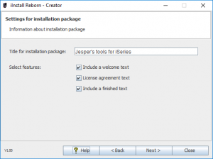 iInstall Reborn Creator - Settings for installation package.