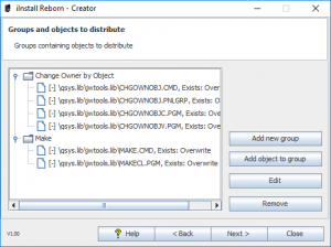 iInstall Reborn Creator - Several groups and objects.