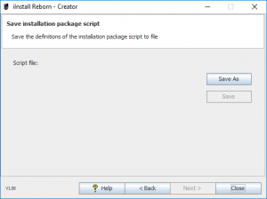 iInstall Reborn Creator. Save installation package script.