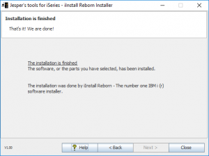 iInstall Reborn Installer. Installation is finihed.