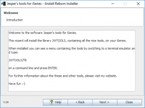 iInstall Reborn Installer. Welcome text.