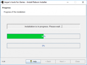 iInstall Reborn Installer. Progress of the installation.