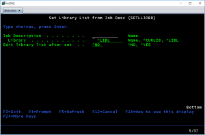 Set Library List to Job Description